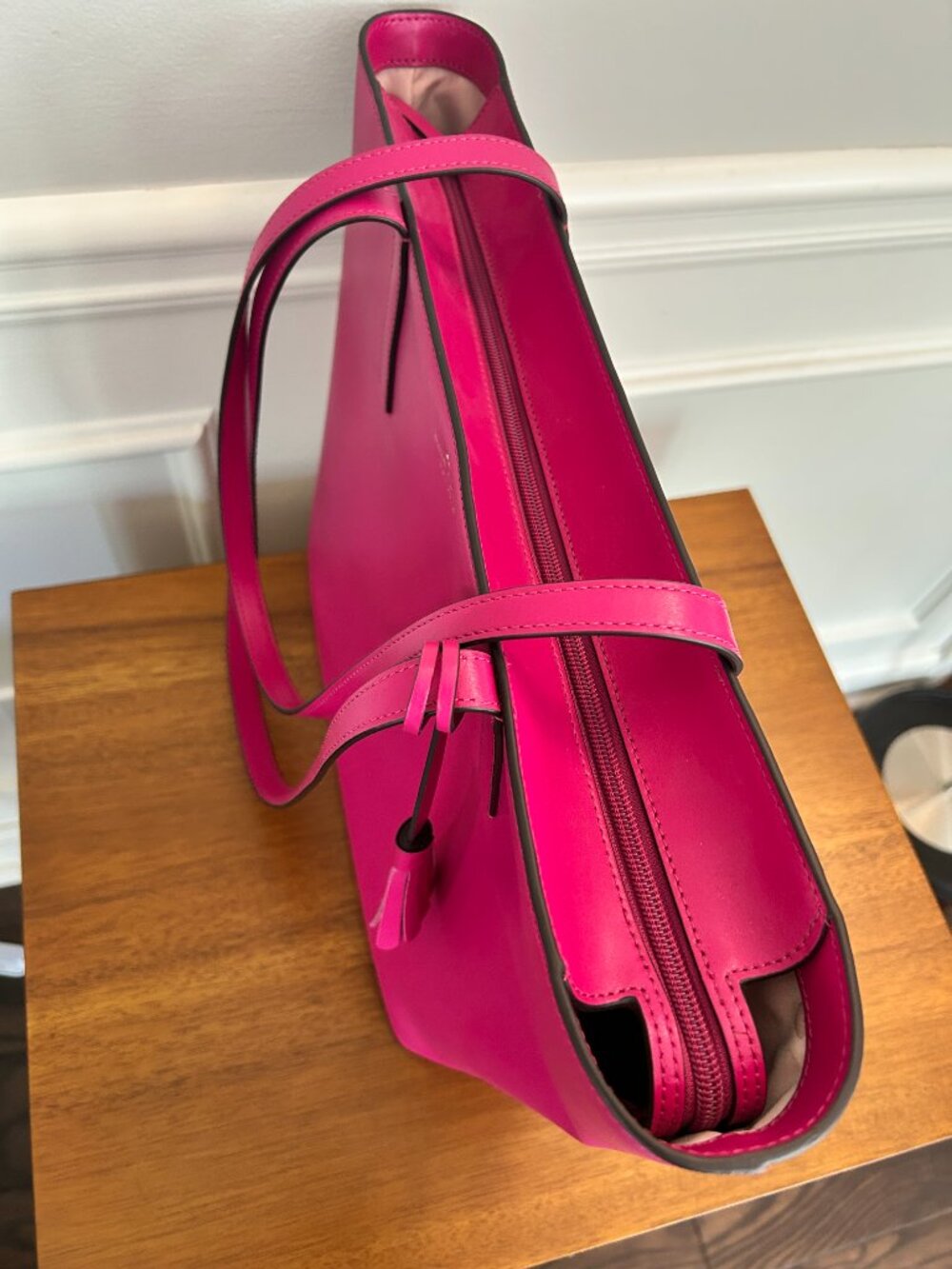 Kate Spade Emilia Large Tote NEVER USED deep magenta gold hardware topzip tassel - Picture 7 of 14